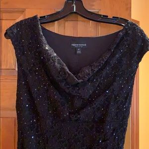 Black Floor Length Dress with Sequins
